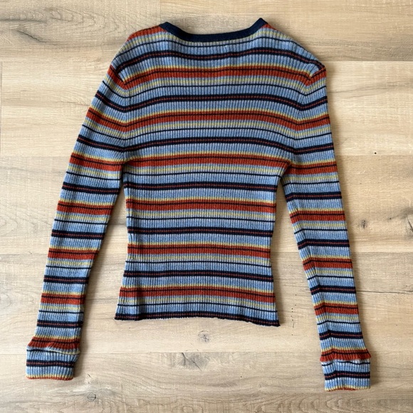 Reformation multicolour stripe cashmere crewneck sweater - Medium - Picture 4 of 4